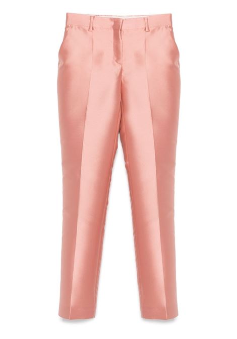 Salmon pink satin trousers Alberta Ferretti - women